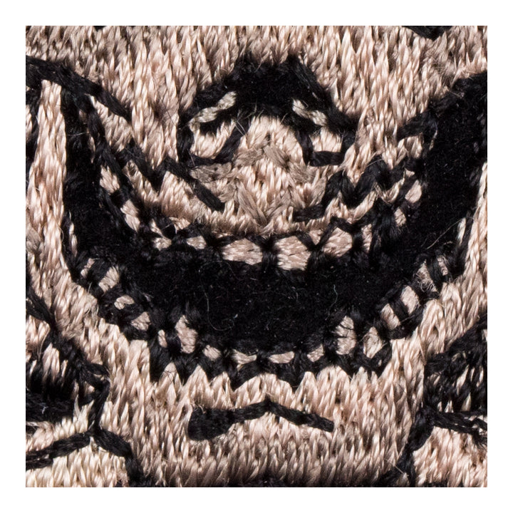 Downward Tan Skull &amp; Crossbones Patch, Skull Motorcycle Patches — detail view 1