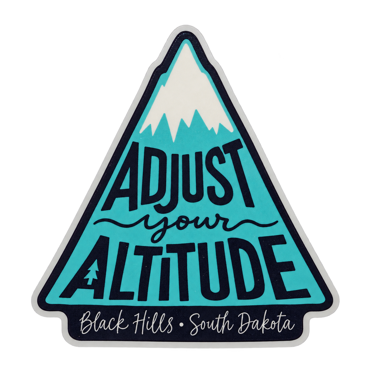 Black Hills Adjust Your Altitude Mountain Sticker isolated on transparent background