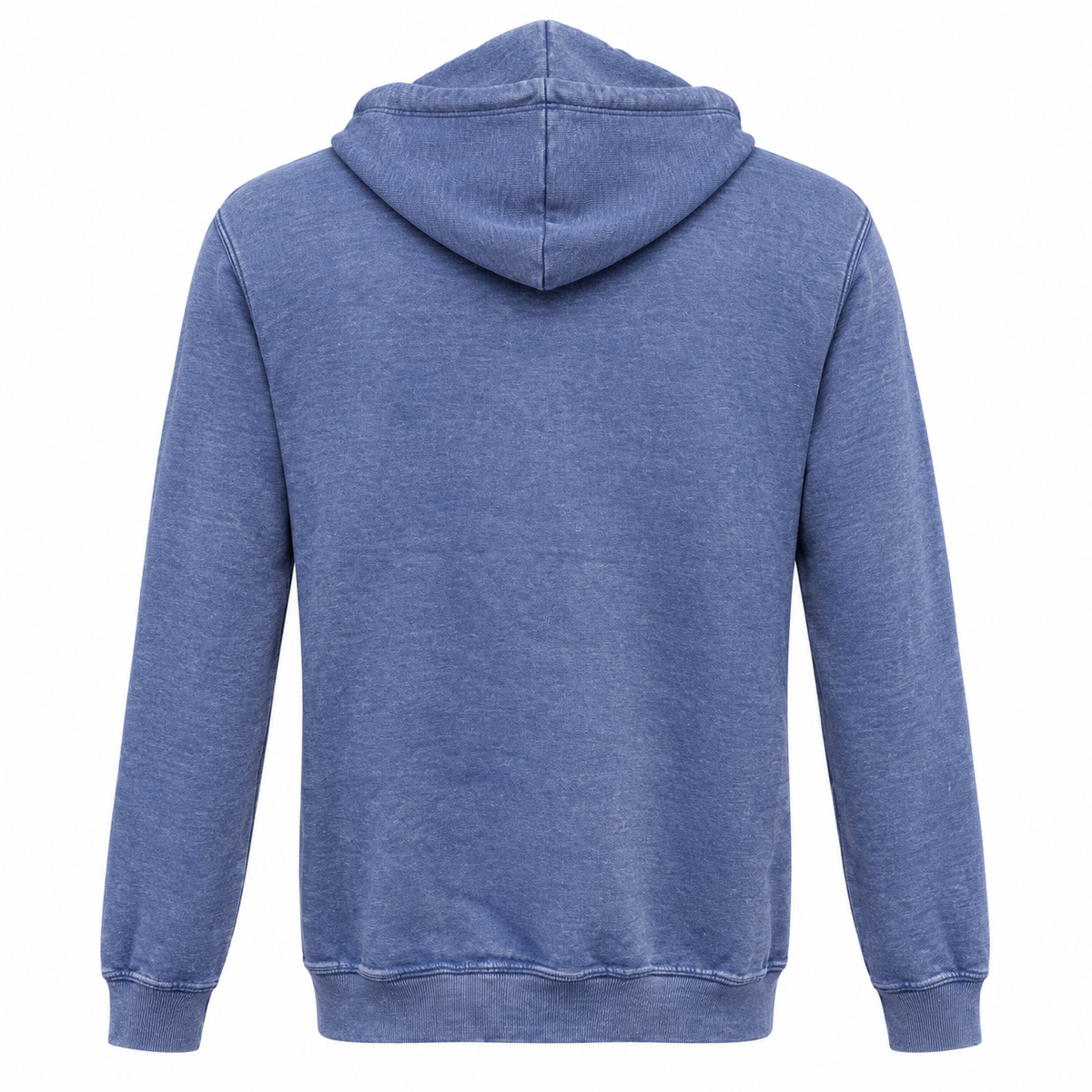 Plain washed blue back of Black Hills Burnout Hoodie