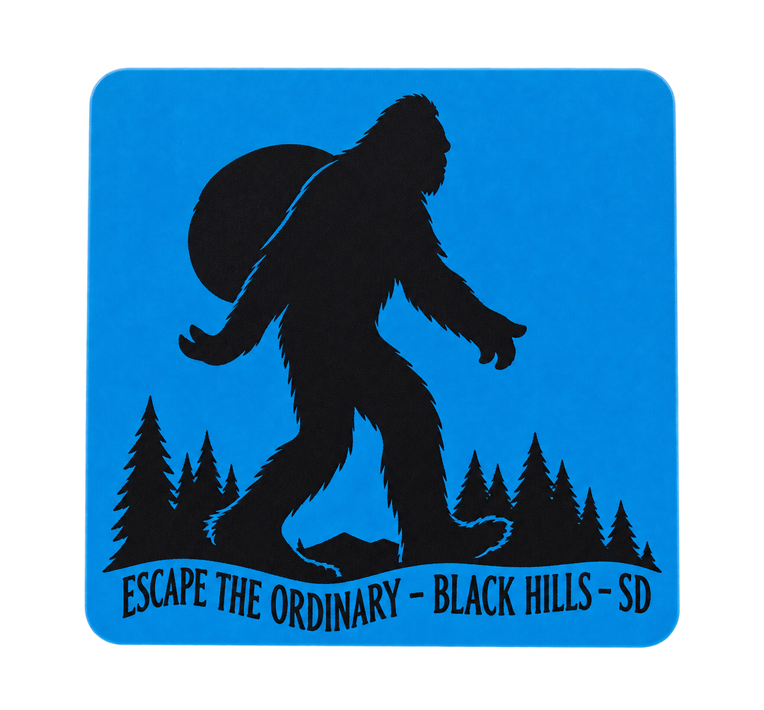 Black Hills Escape the Ordinary Bigfoot Backpacker Sticker — isolated product view
