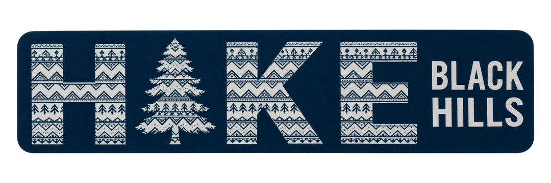 Black Hills HIKE Patterned Pine Tree Sticker — isolated product view