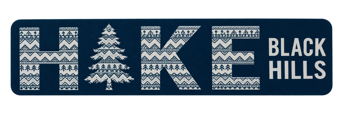 Black Hills HIKE Patterned Pine Tree Sticker — isolated product view