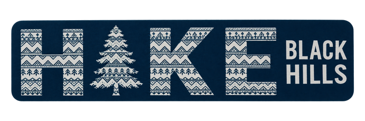 Black Hills HIKE Patterned Pine Tree Sticker — isolated product view