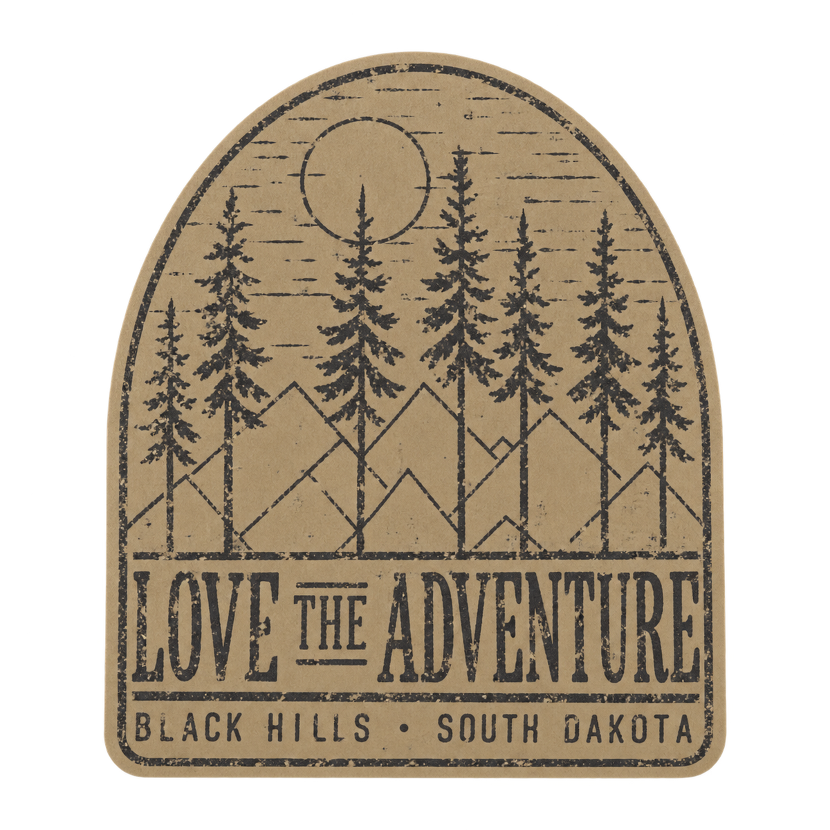 Black Hills Love the Adventure Forest Sticker isolated on transparent background