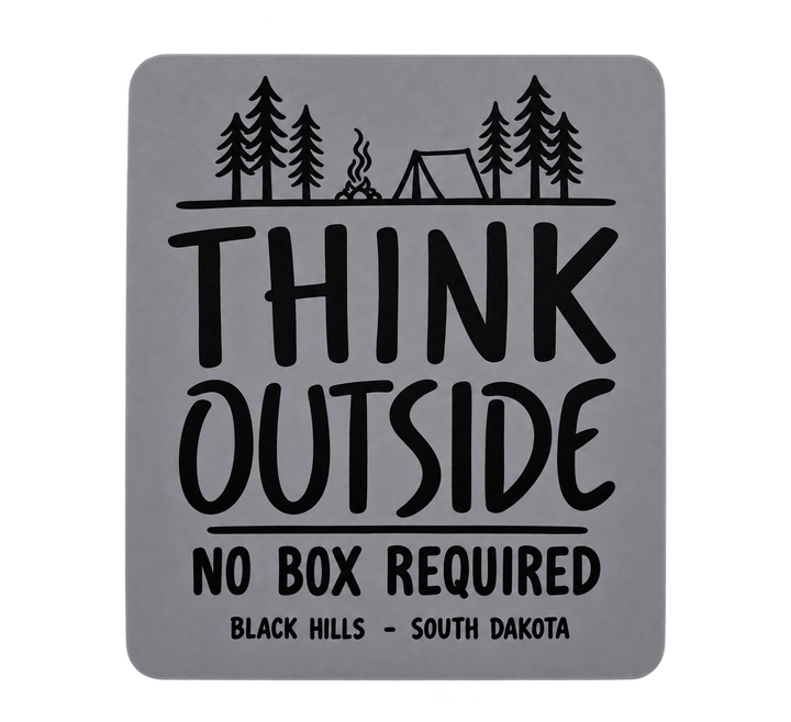 Black Hills Think Outside No Box Required Sticker — isolated product view