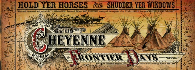Original artwork detail: Cheyenne Frontier Days 2015 title and Western lettering by Bob Coronato