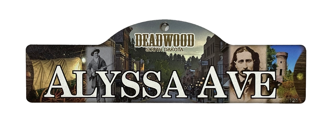 Alyssa Ave — actual photographed Deadwood street sign