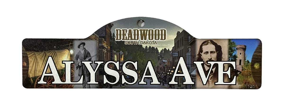 Alyssa Ave — actual photographed Deadwood street sign