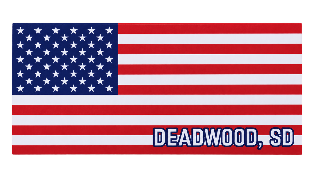 Deadwood American Flag Rectangle Sticker — isolated product view