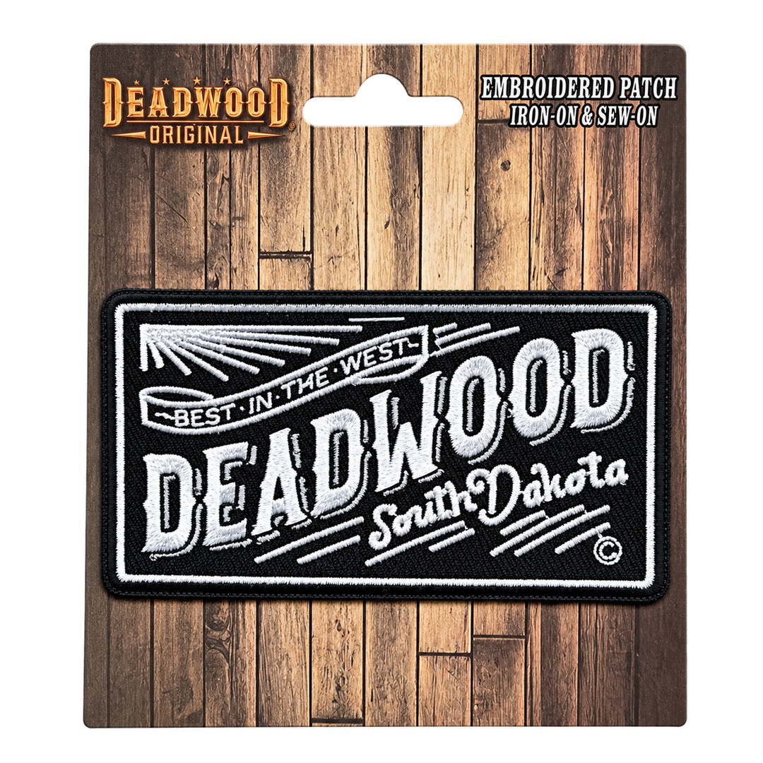 Deadwood Best in the West Embroidered Patch — original presentation card, transparent background