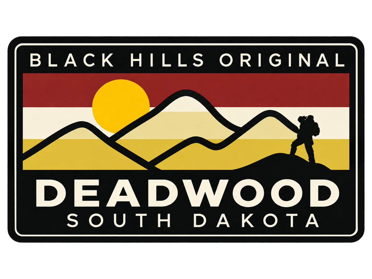 Deadwood Black Hills Original Mountain Hiker Sticker — isolated product view