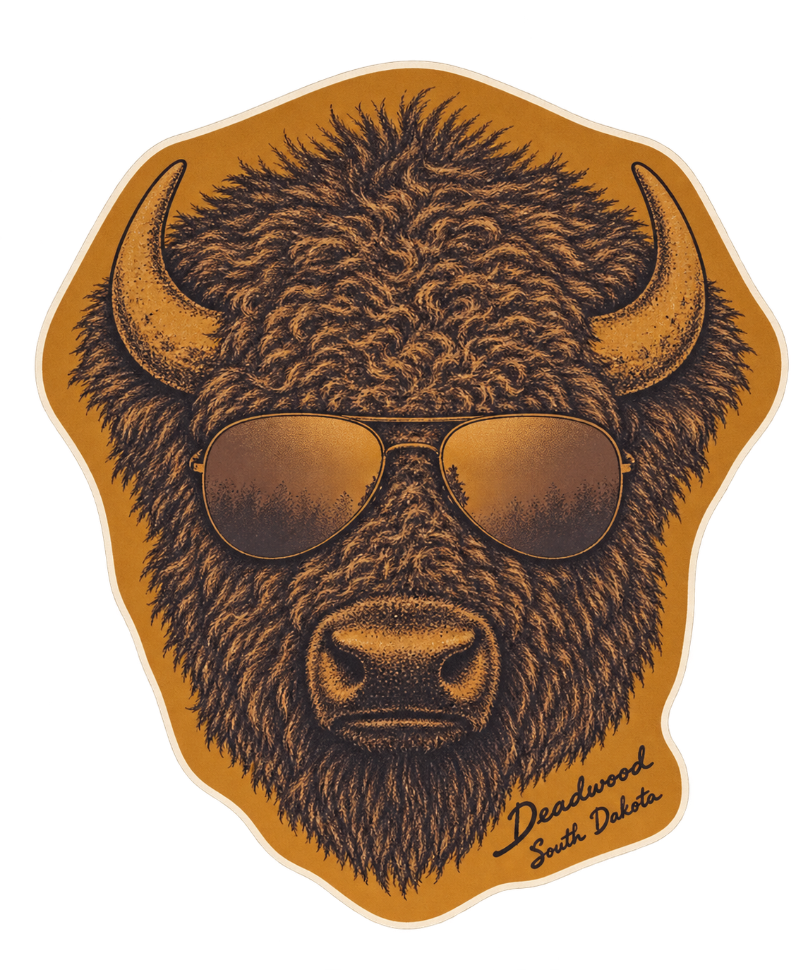 Deadwood Buffalo Aviator Sunglasses Sticker — clean product cutout