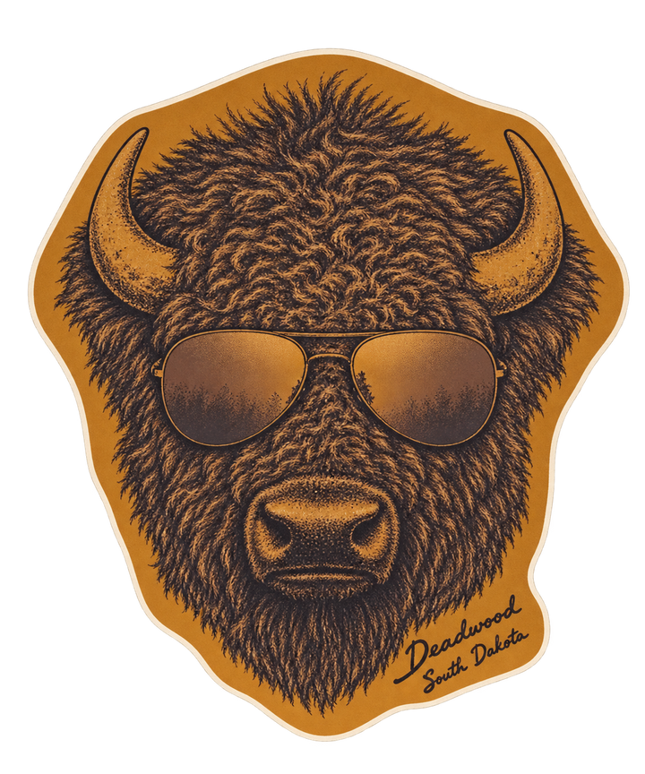 Deadwood Buffalo Aviator Sunglasses Sticker — clean product cutout