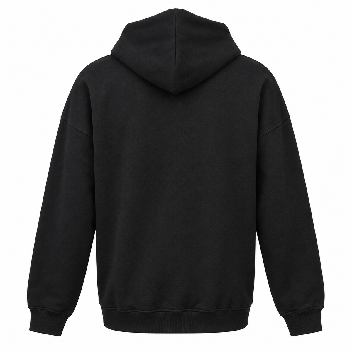 Black Deadwood Oval Shield pullover hoodie, plain back view