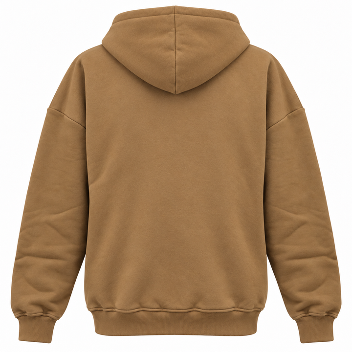 Brown Deadwood Black Hills Buffalo Oval embroidered hoodie — plain back view