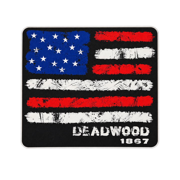Deadwood Distressed American Flag Sticker — isolated product view