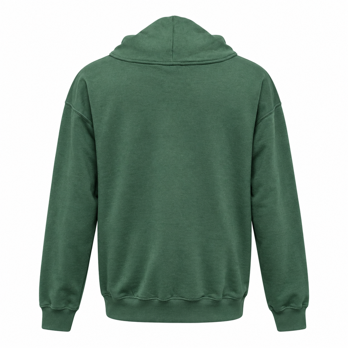 Plain forest green back of Deadwood hoodie