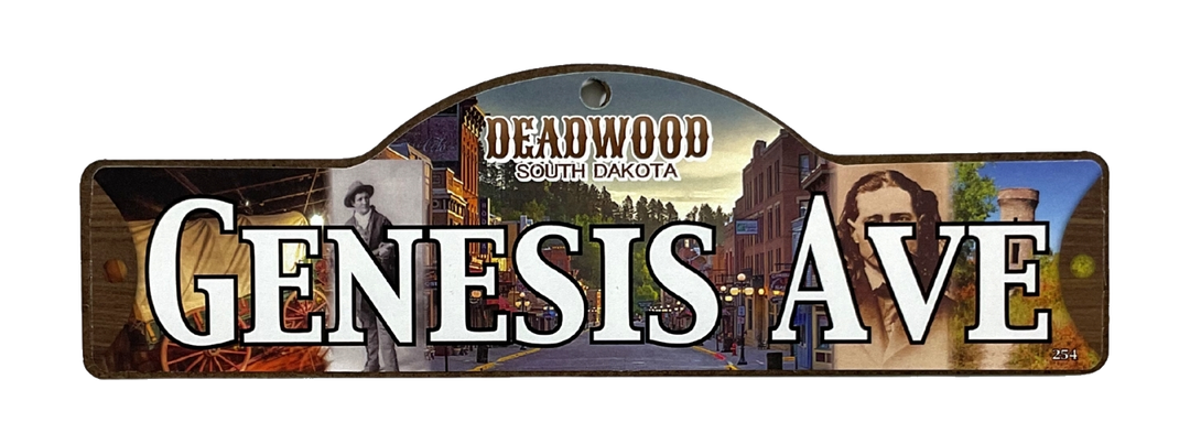 Genesis Ave — actual photographed Deadwood street sign