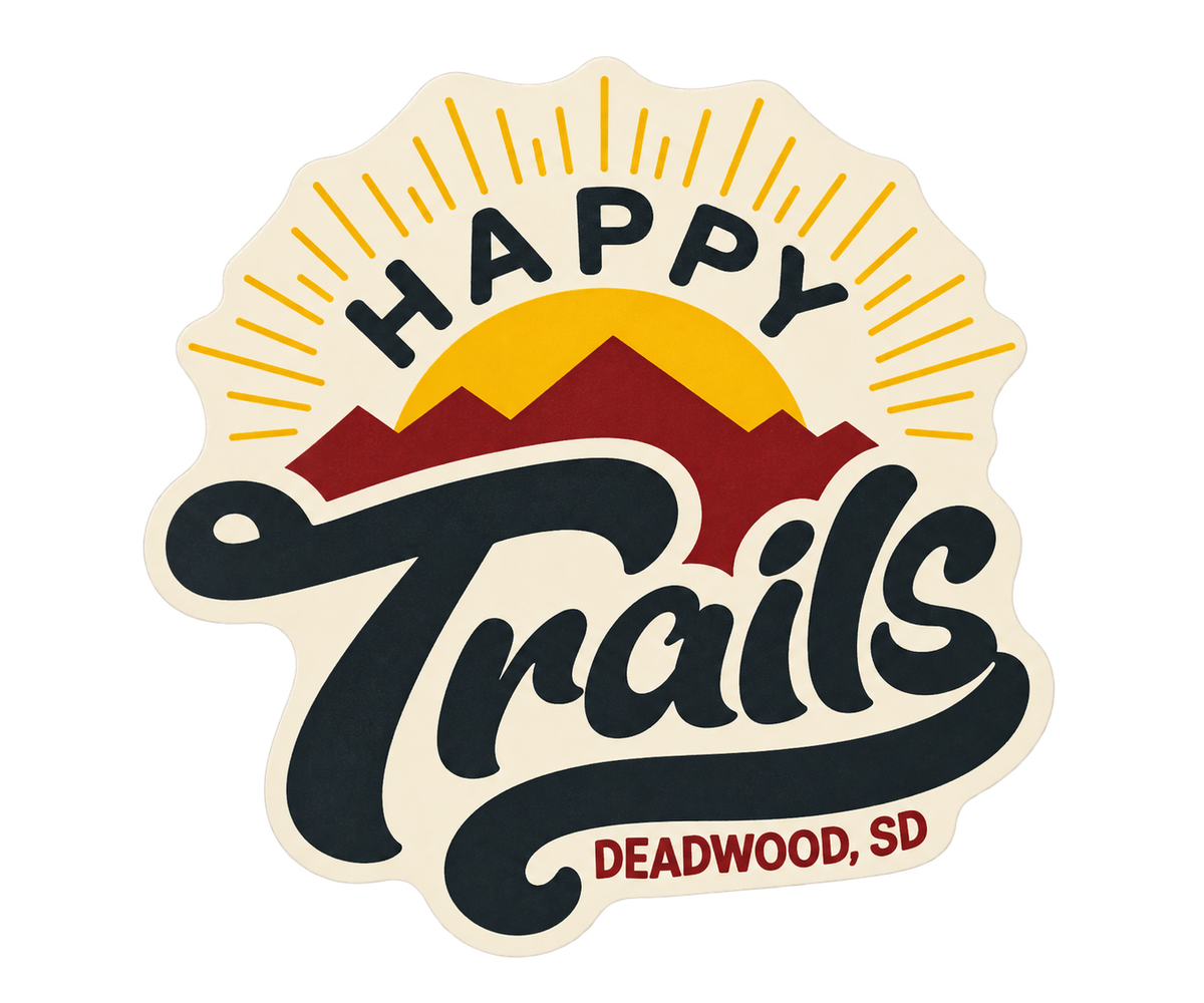 Deadwood Happy Trails Mountain Sticker — clean product cutout