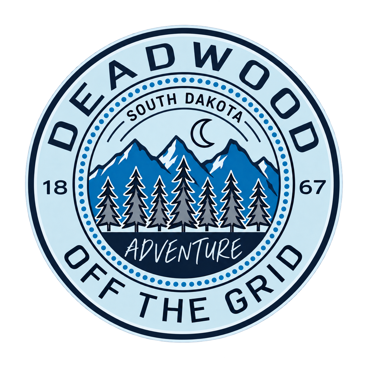Deadwood Off the Grid Mountain Sticker isolated on transparent background