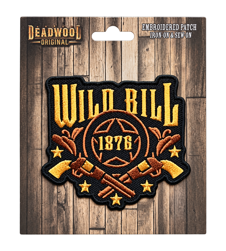 Wild Bill 1876 Embroidered Patch — Deadwood Original card, transparent background