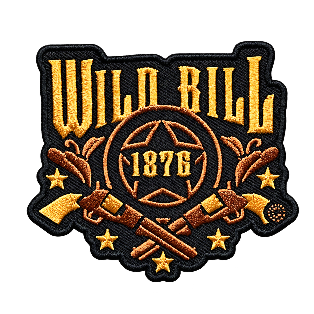 Wild Bill 1876 Embroidered Patch — patch alone, transparent background