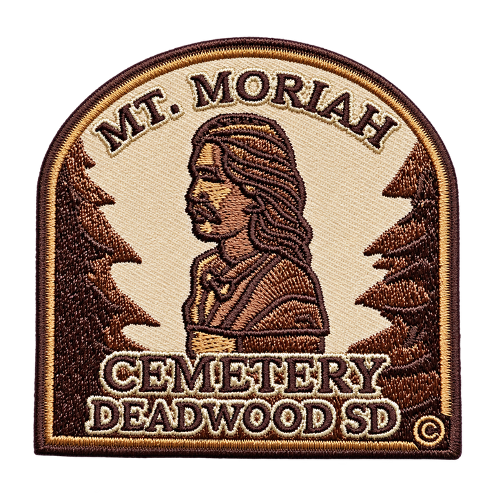 Mount Moriah Cemetery Deadwood Embroidered Patch — patch alone, transparent background