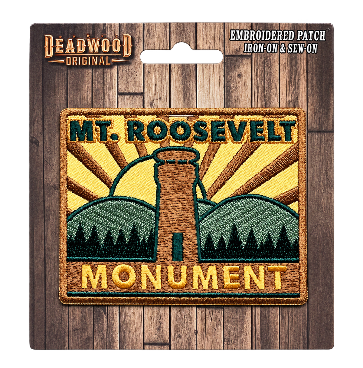 Mount Roosevelt Monument Embroidered Patch — Deadwood Original card, transparent background