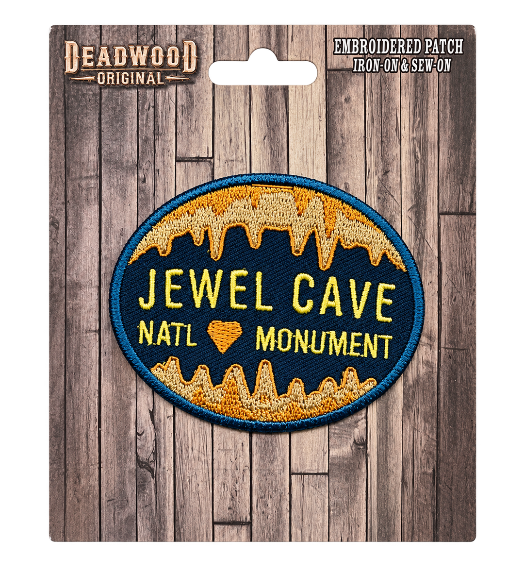 Jewel Cave National Monument Embroidered Patch — Deadwood Original card, transparent background