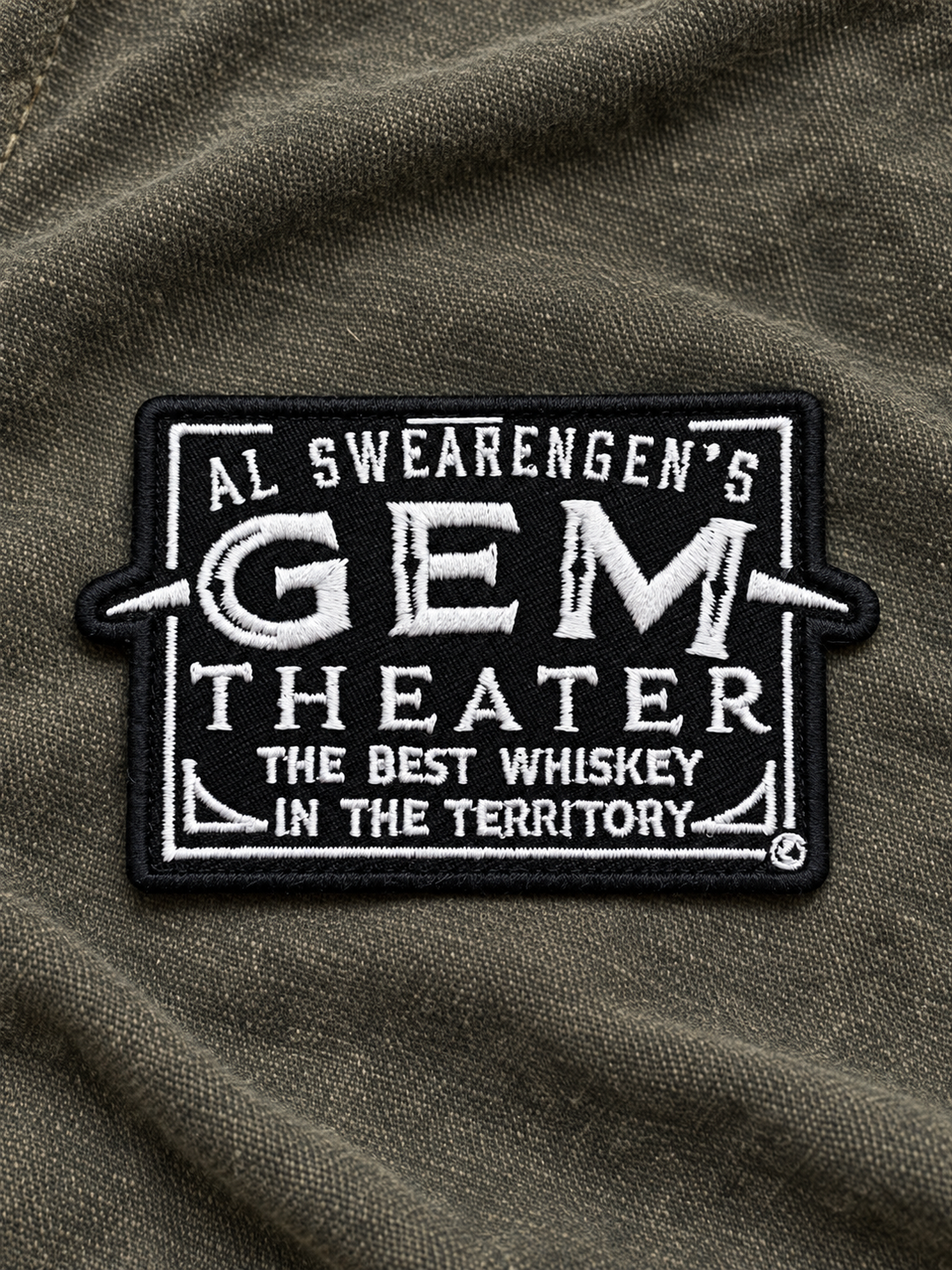 Al Swearengen’s Gem Theater Embroidered Patch — on dark fabric