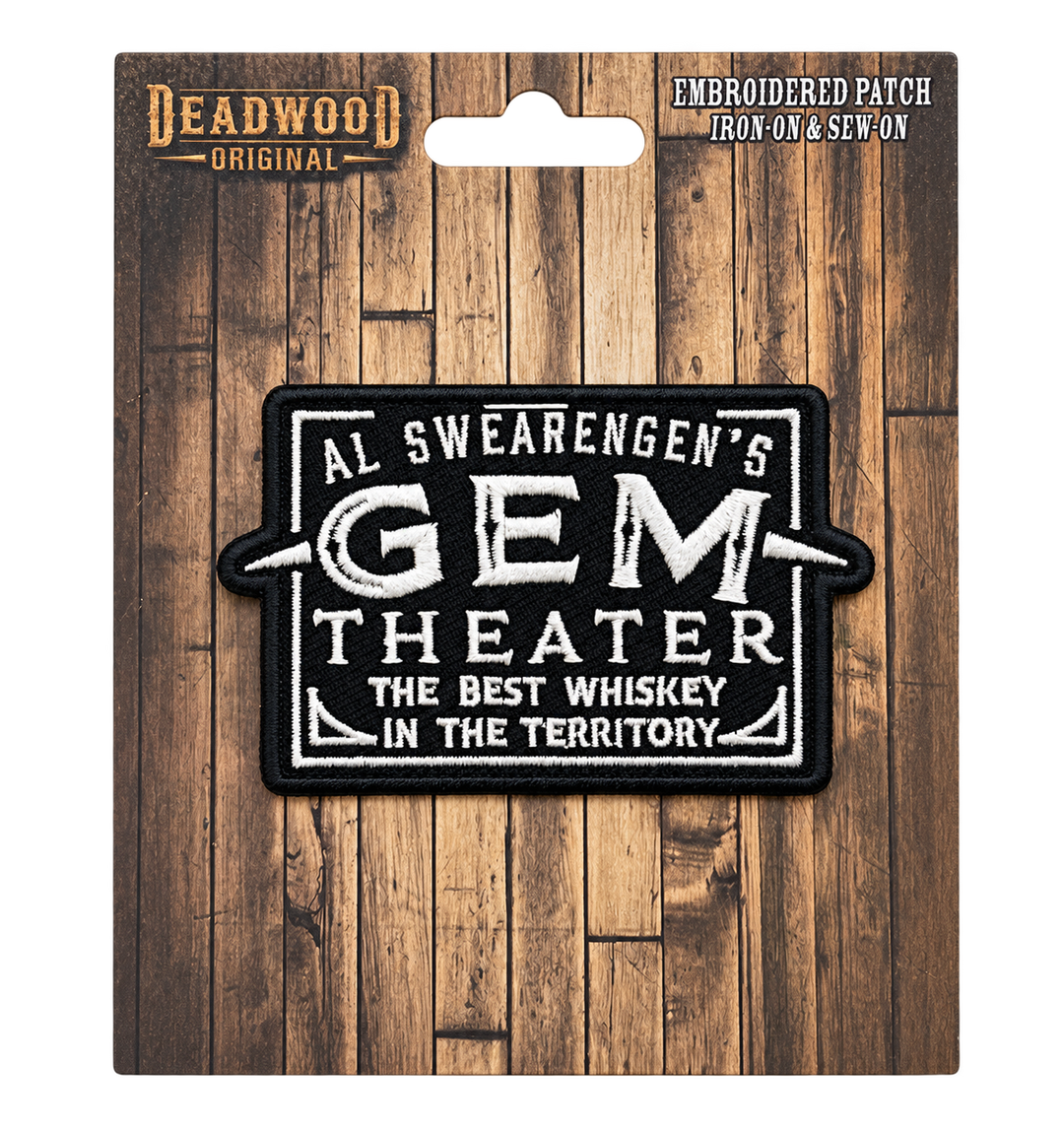 Al Swearengen’s Gem Theater Embroidered Patch — Deadwood Original card, transparent background