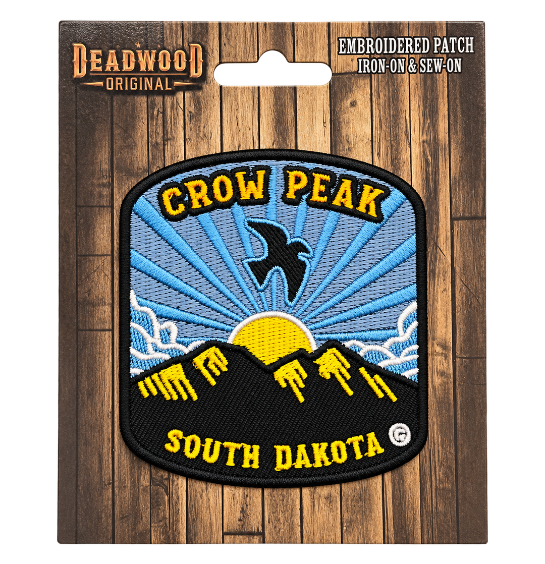 Crow Peak South Dakota Embroidered Patch — Deadwood Original card, transparent background