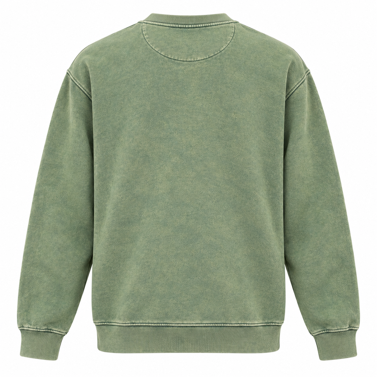 Washed green Deadwood Painted Buffalo crewneck sweatshirt, plain back