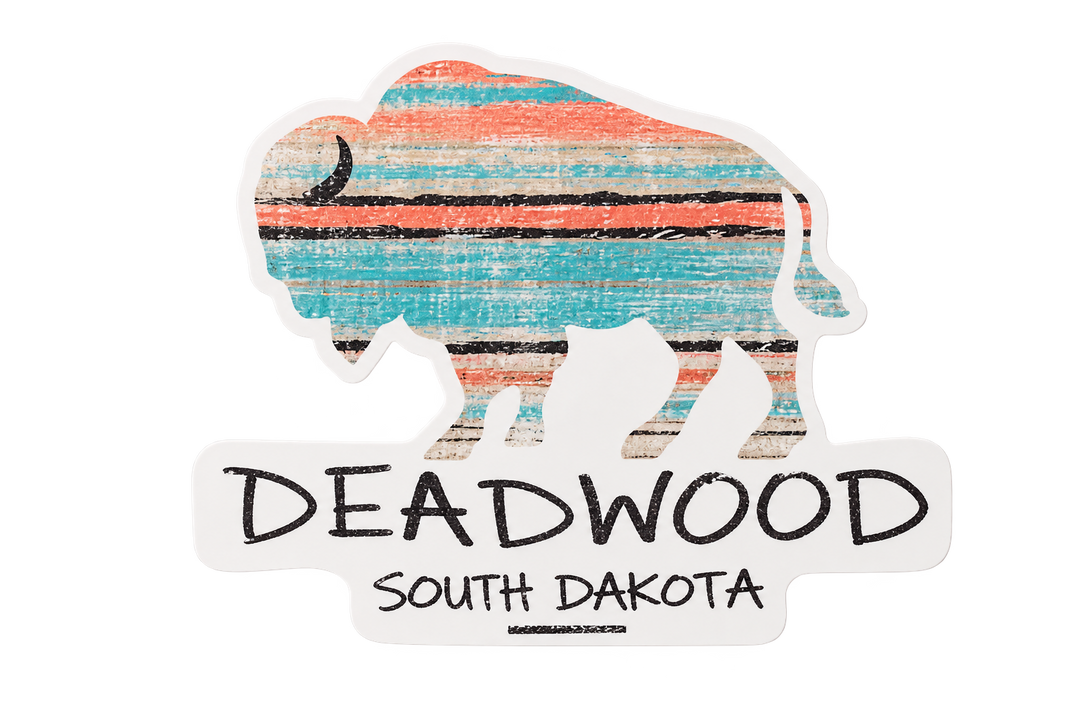 Deadwood Pastel Stripe Bison Sticker — isolated product view