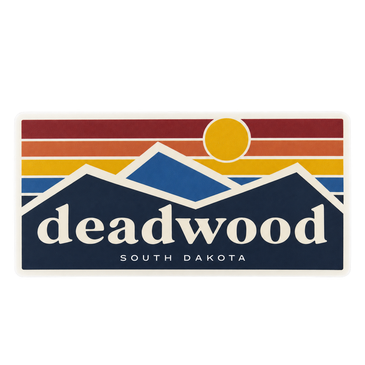 Deadwood Retro Stripe Mountain Decal isolated on transparent background