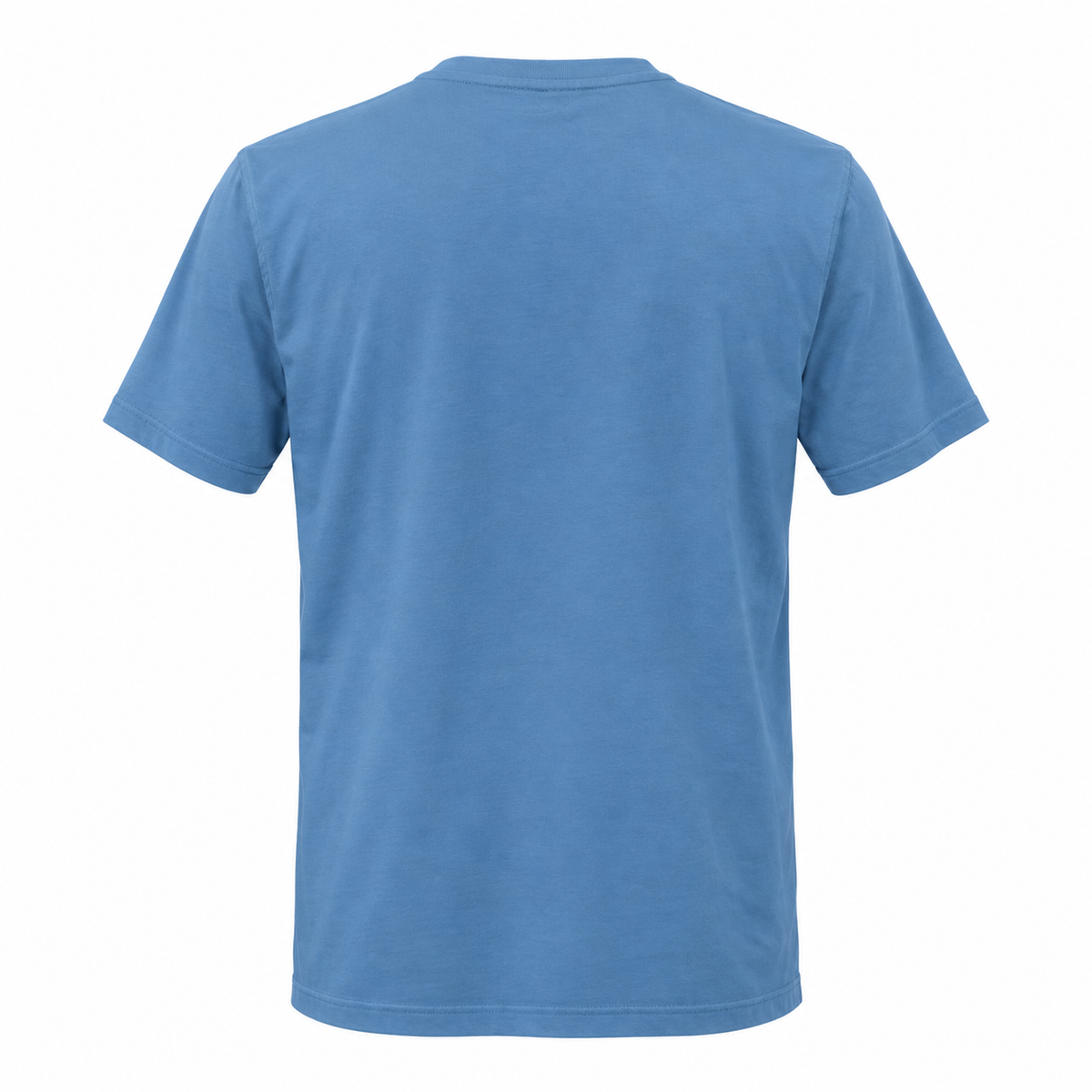 Plain blue back of OR Deadwood South Dakota Bison Sunset T-shirt