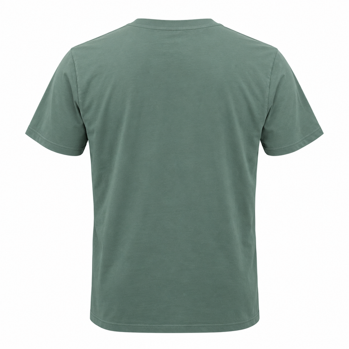 Sage green OR Deadwood South Dakota Bison Sunset T-shirt back