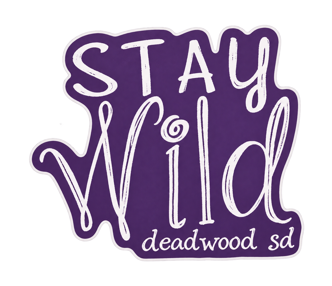 Deadwood Stay Wild Purple Lettering Sticker — isolated product view