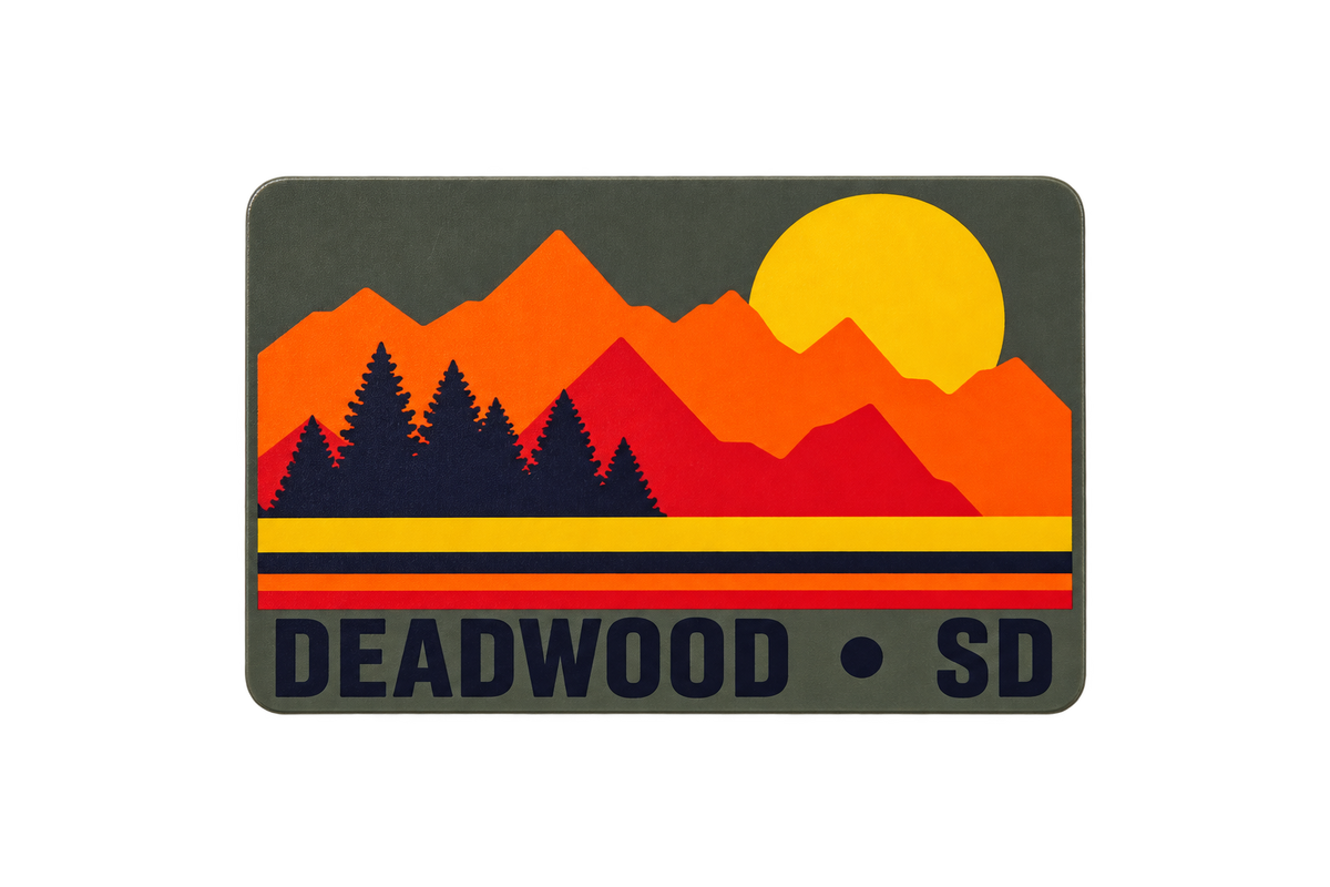 Deadwood Sunset Pines Rectangle Sticker — isolated product view