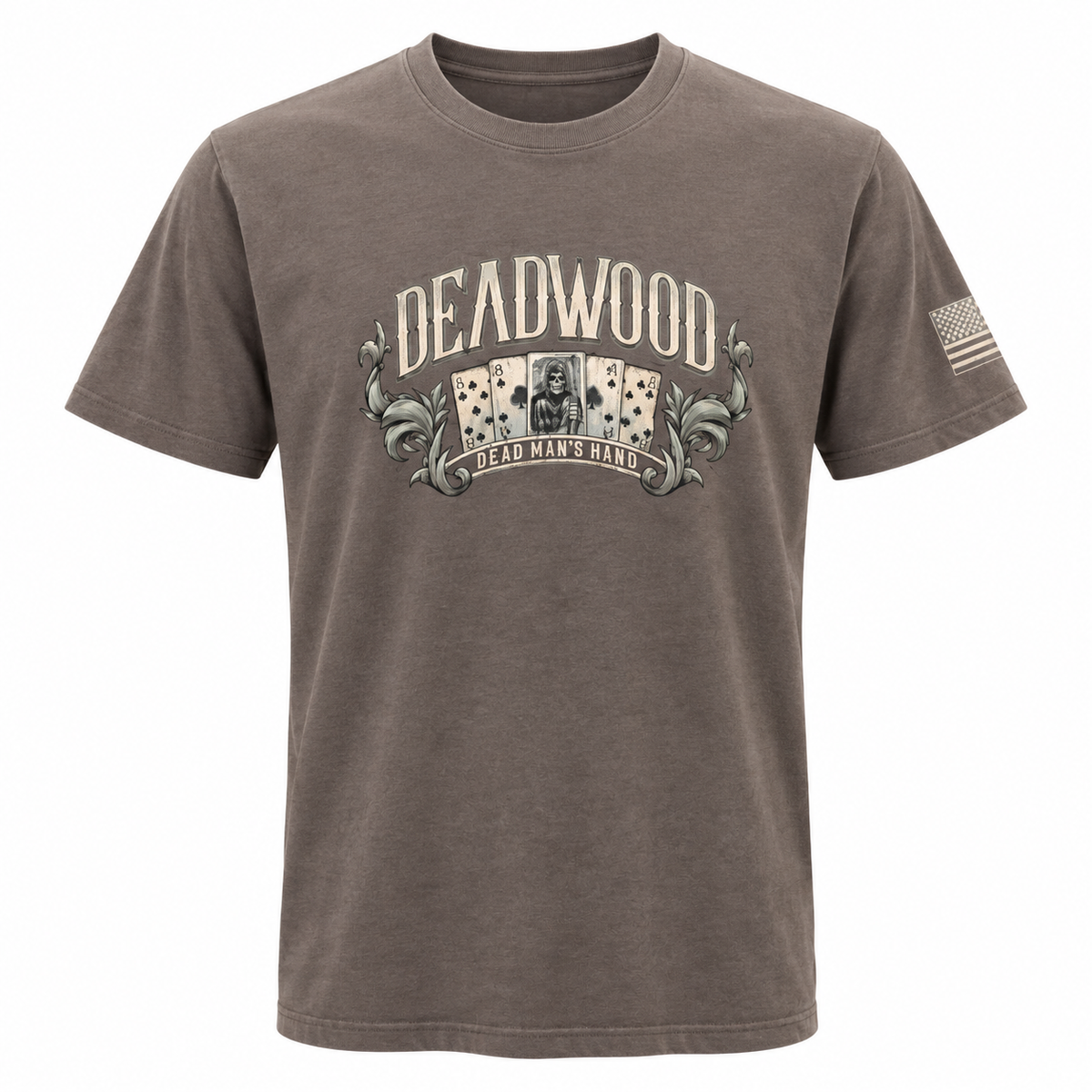 Brown Deadwood Wild Bill Watch Your Back T-shirt front view