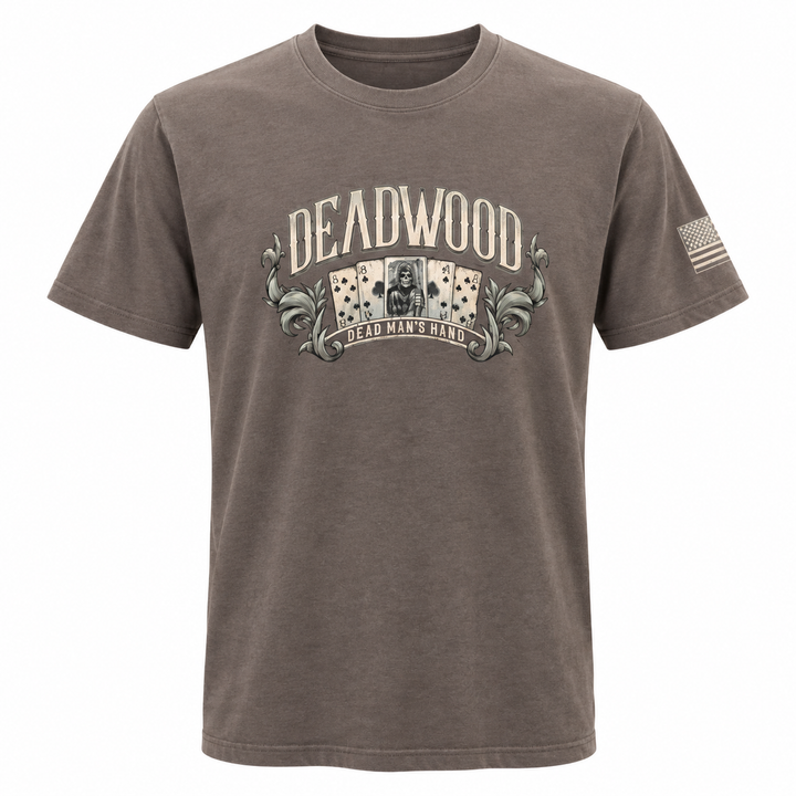 Brown Deadwood Wild Bill Watch Your Back T-shirt front view