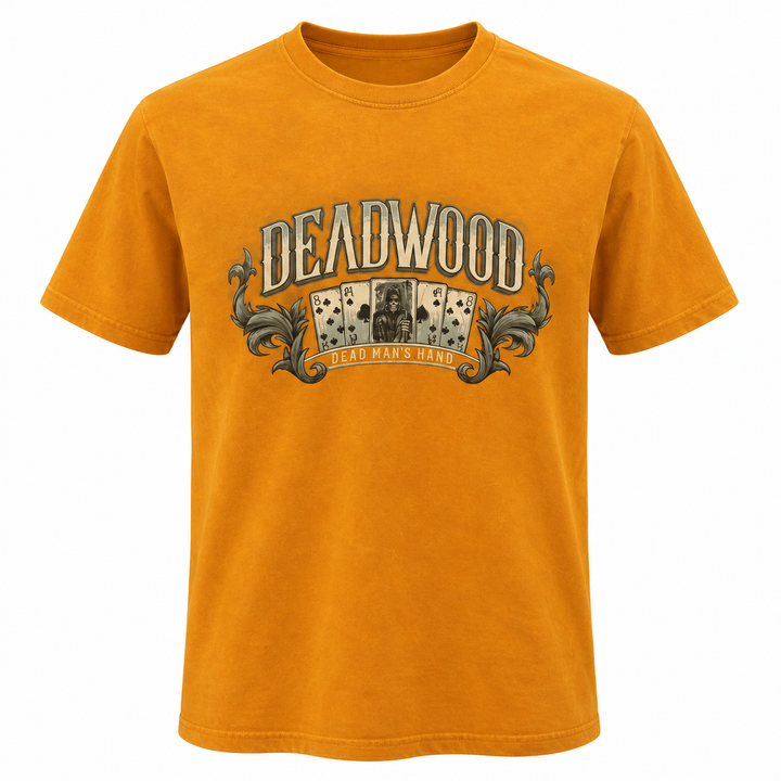 Mustard Deadwood Wild Bill Watch Your Back T-shirt front view