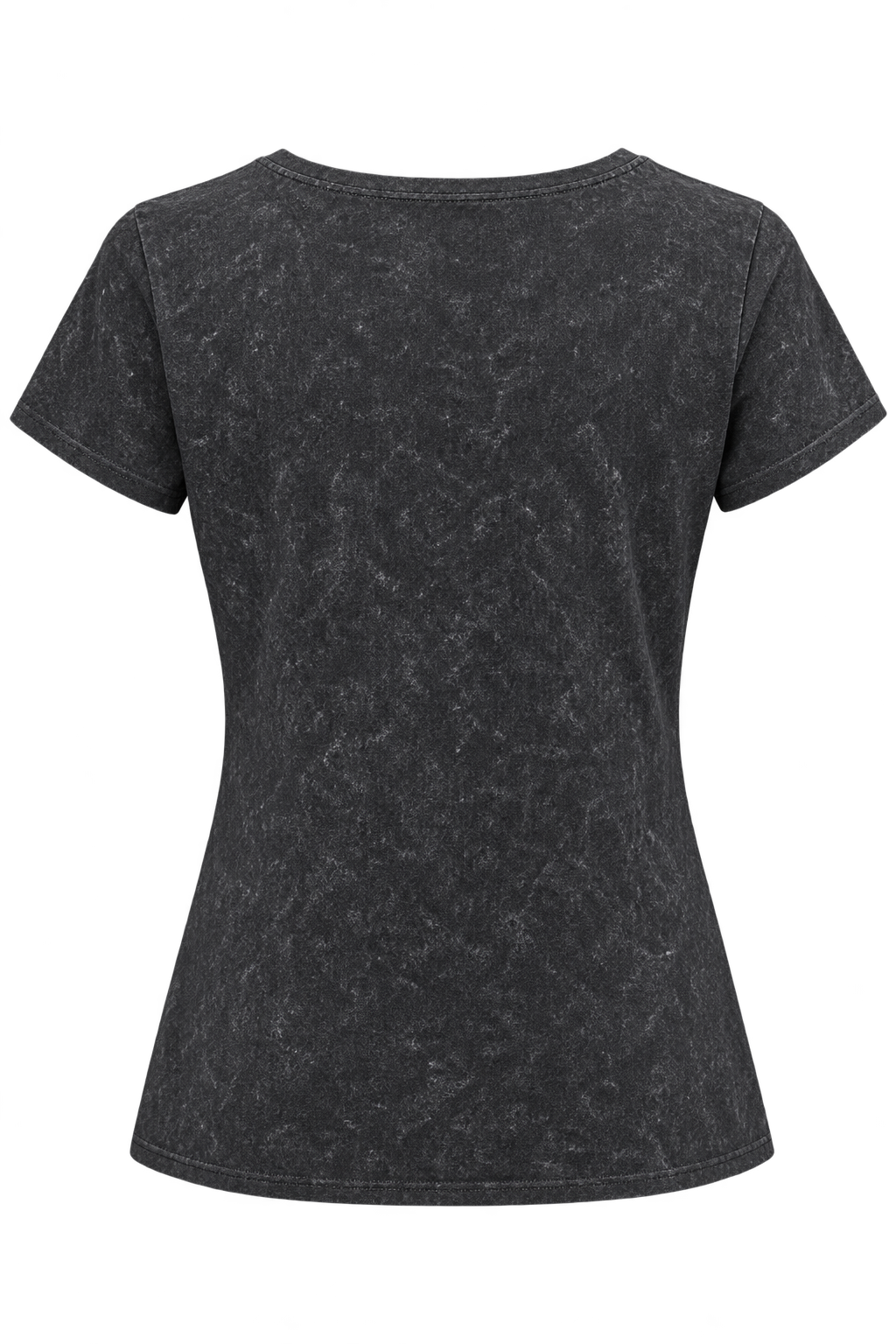Deadwood women's washed black rhinestone T-shirt — back view