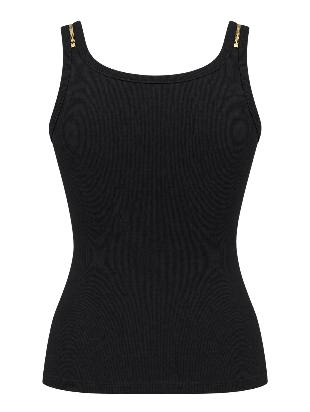 Deadwood Women's Rhinestone Zipper-Strap Tank Top – Black — back view