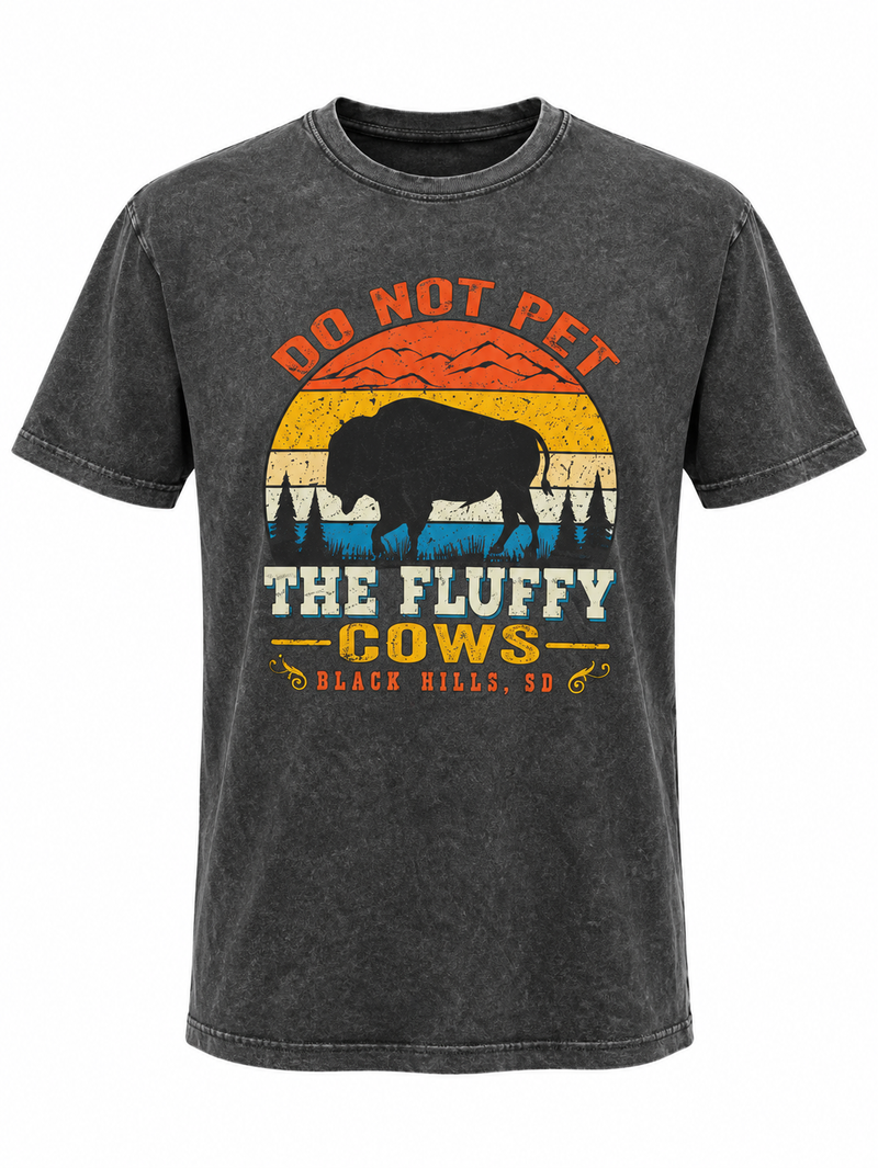 Do Not Pet the Fluffy Cows Black Hills T-Shirt – Washed Black