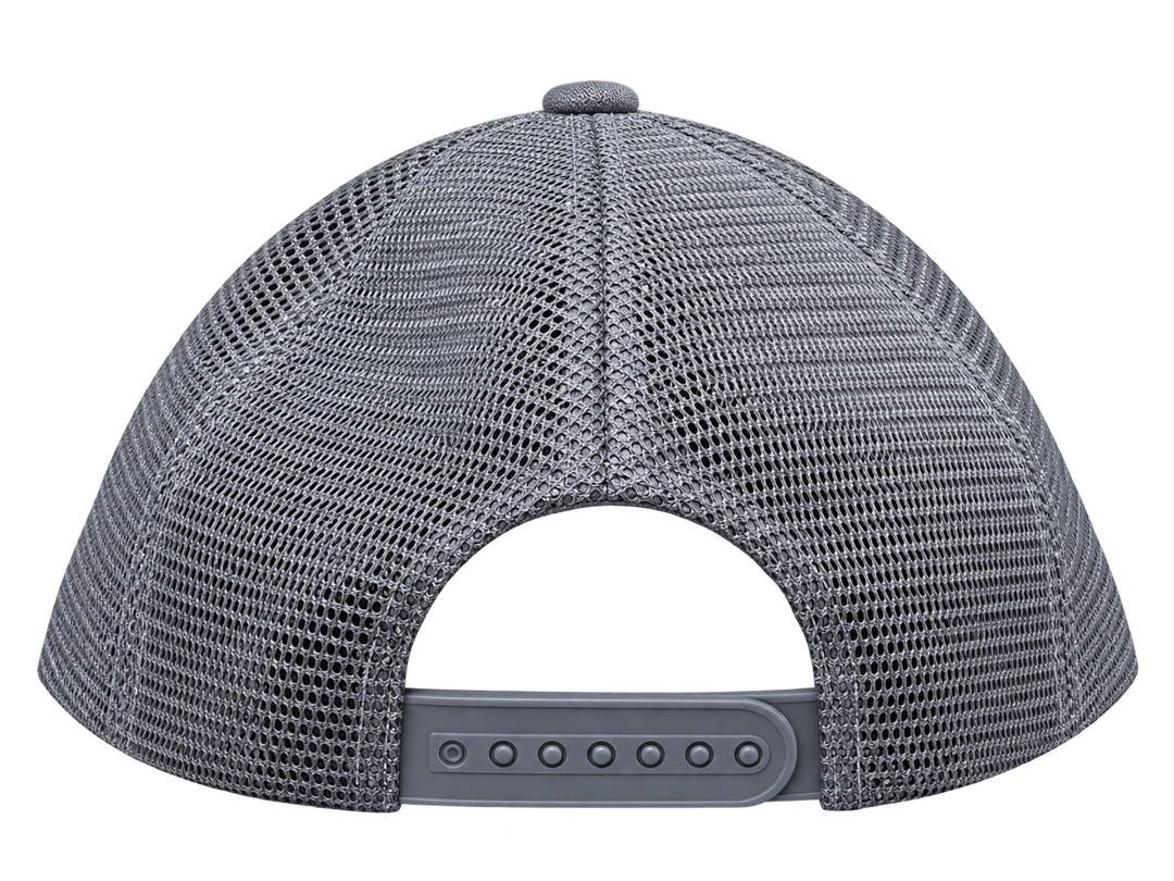 Gray American flag removable patch trucker hat, back product view