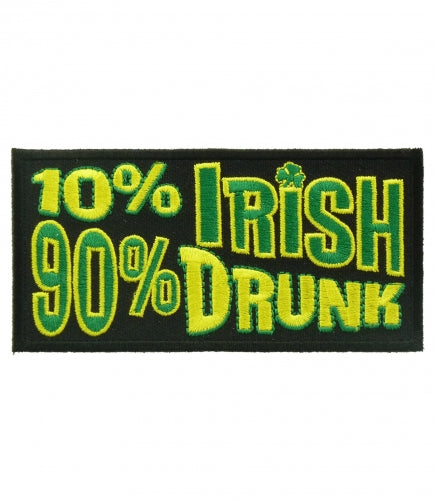 10% Irish 90% Drunk Patch, Funny Irish Patches — detail view 1