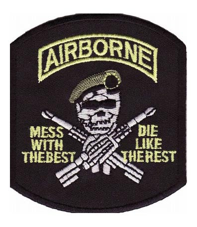 Airborne Mess With The Best Skull Patch, Military Patches — product image