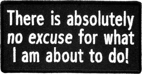 There Is Absolutely No Excuse Patch, Funny Sayings Patches — product image