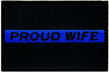 Proud Wife Thin Blue Line Patch, Law Enforcement Patches — detail view 1